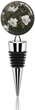 White Flowers Spring Wine Stopper Vacuum Alloy Wine Bottle Stopper