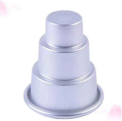 3-Tier Round Cake Molds Aluminum Cupcake and Pudding Baking Pan Set of