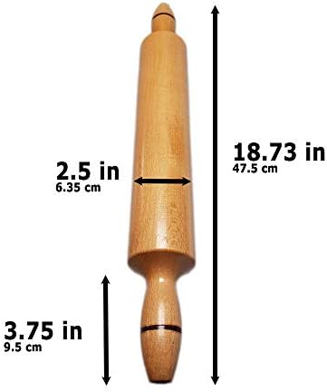 Rolling Pins for Baking Pizza and Dough, Hardwood Sturdy Handle Pasta