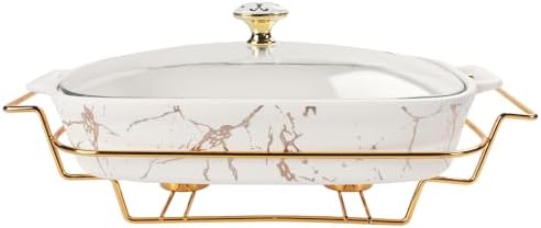 13" x 9" Ceramic Casserole Dish with Glass Lid, 2.2 Quart