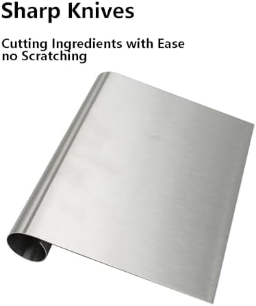 TopHomer Silver Dough Pastry Cutter Chopper Scraper Stainless Steel