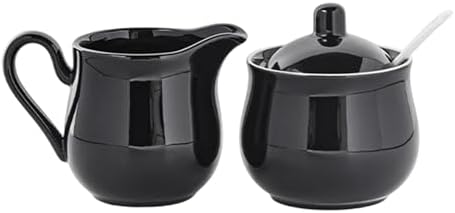 Ceramic Sugar and Creamer Set Sugar Bowl with Lid and Spoon Premium