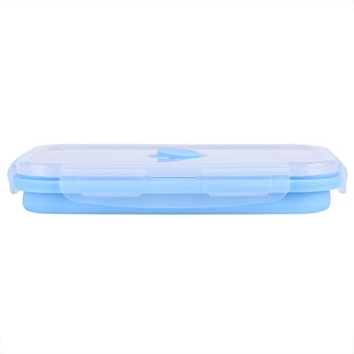 Tbest Collapsible Food Storage Container 800ml Silicone Lid