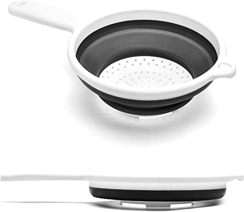 Collapsible Kitchen Strainer with Handle - Silicone Colander