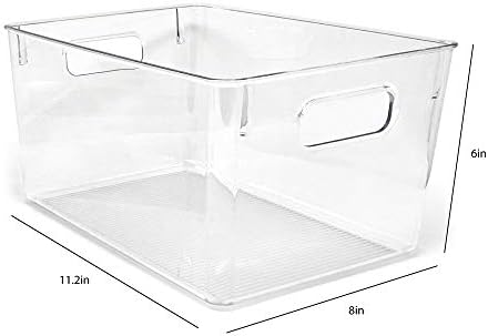 Isaac Jacobs 3-Pack Large Clear Storage Bins with Handles