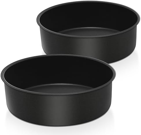 E-far 91⁄2 x 3 Inch Cake Pan Set of 2, Nonstick Stainless Steel Round