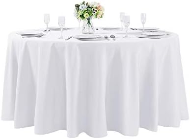 Cupuamon 120 inch Round Tablecloth Washable Polyester Table Cloth