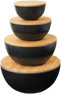 Eco-Friendly Bamboo Fiber Meal Prep Bowl Set with Lids (4 Pack)