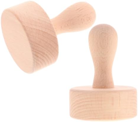 LIFKOME 2pcs round Tart Pans with Removable Bottom, Wooden Tamper Set