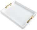 16"x12" Wood Serving Tray Wooden Rectangle Ottoman Decor Platter