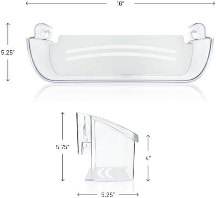 Smart Choice 242126602 Refrigerator Door Shelf Bin, Bottom, Clear