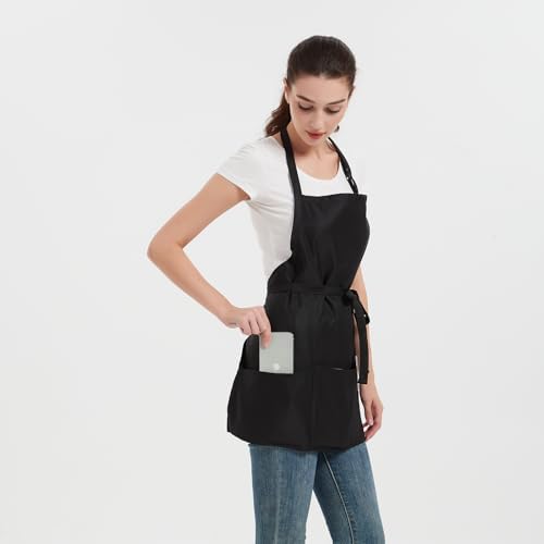 Aprons for Women with 3 Pockets, Cooking Apron with Waterproof