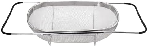 Over The Sink Colander, Stainless Steel Expandable Strainer Basket
