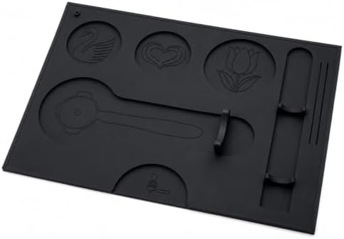 Espresso Tamping Mat with Tool Organizer, Silicone Coffee Bar Mat for