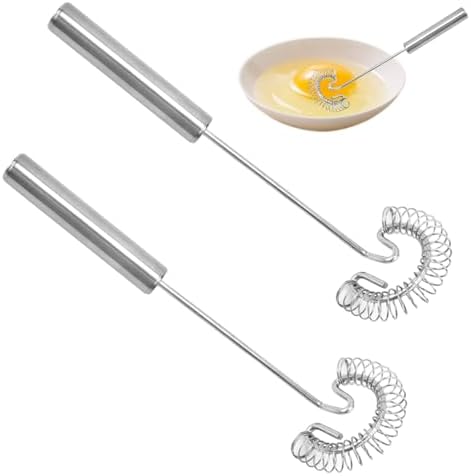 2‐Pack Spring Coil Whisk, 9.84 Inch Stainless‐Steel Spiral Egg Beater