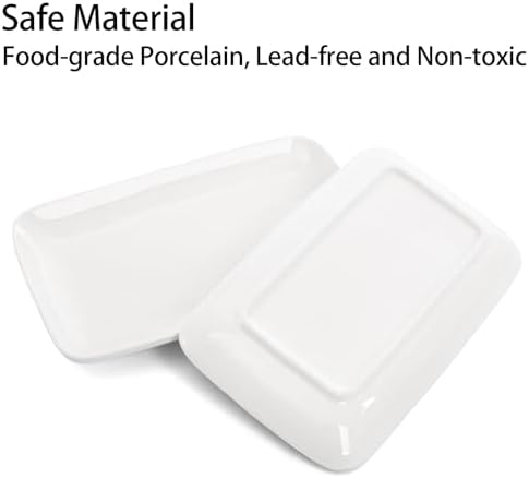 Foraineam 8 Pieces Rectangular Plates 8 Inch Porcelain Platters