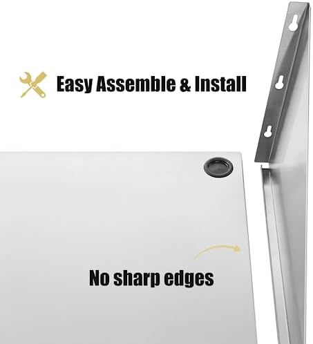 Hally Stainless Steel Wall-Mount Microwave Shelf, 18" x 24"
