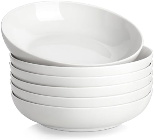 MALACASA 8.85" Large Pasta Bowls, 42 OZ Wide Shallow Salad Bowls