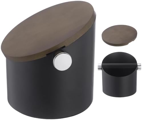 Espresso Knock Box with Walnut Lid, Coffee Grounds Container with