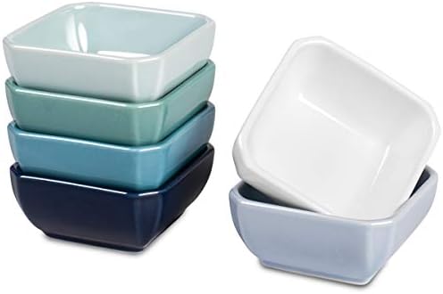 DELLING 3 Oz Ceramic Dip Bowls Set of 6 Colorful, Porcelain Dipping