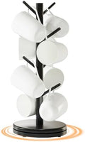 Mug Holder Tree, 360° Rotating Coffee Cup Rack, 8 Hooks
