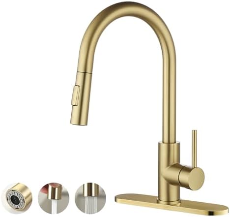 Havin Gold Kitchen Faucet with 10 inch Deck Plate