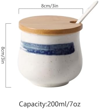 Japanese Sugar Bowl With Lid And Spoon, Sugar Pot, Sugar Container