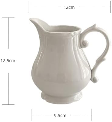 WAIT FLY Vintage Embossed Ceramic Creamer and Sugar Bowl Set, Cream