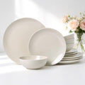 Dinnerware Sets for 4, 12 pcs Reactive Glaze Plates and Bowls Sets