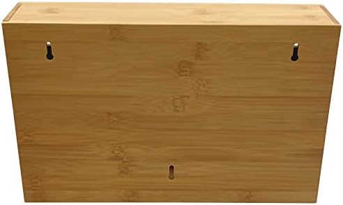 HELIA Bamboo Kitchen Wrap Organizer | Wall Mounting Solid Bamboo Foil and Plastic Wrap Dispenser with Sliding Cutters | Aluminum Foil and Plastic Wrap Dispenser with Cutter