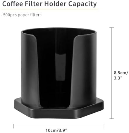 CAFEMASY Coffee Filter Holder with 200 Count Paper Filters Compatible