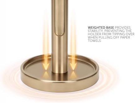 Ivilon Countertop Paper Towel Holder, Steel, Warm Gold
