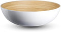 LEXA 12" Handmade Bamboo Salad Bowl – 130 oz Large Wooden Fruit Bowl