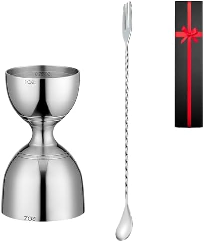 Cocktail Jigger For Bartending,1oz And 2oz Silver Stainless Steel
