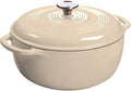 Lodge 3.6 Quart Enameled Cast Iron Casserole with Lid – Dual Handles – Oven Safe up to 500° F or on Stovetop - Use to Marinate, Cook, Bake, Refrigerate and Serve - Sandalwood