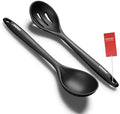 VOVOLY Silicone Spoons for Cooking, Solid & Slotted Spoon Set, Med