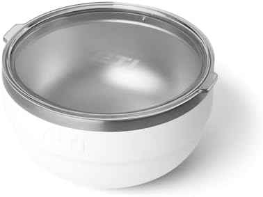 YETI Rambler Bowl, Vacuum Insulated, Stackable and Nestable Stainless Steel Bowl with Lid, 2 Quart, White