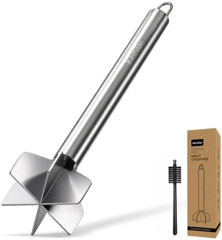Meat Masher, 304 Stainless Steel Ground Beef Masher & Chopper Tool