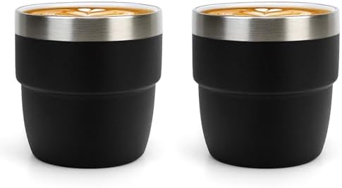 Zenbo 4 oz Espresso/Coffee Cups, Ceramic-Lined Double Wall Vacuum