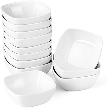MALACASA 5 oz Porcelain Dip Bowls Set, 12 Pack Small Ramekins