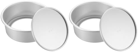 HARFINGTON 2Pcs Round Cake Pan with Removable Loose Bottom 5" Small
