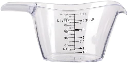 2 Oz Mini Measuring Cup, 1/4 Cup Acrylic Measuring Cups, Clear - 3 PCS