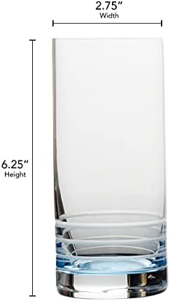 Mikasa Cal Ombre Highball Tumbler Cups, Set of 4, 17-Ounce, Blue