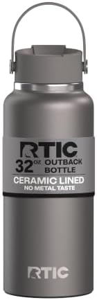 RTIC 32oz Outback Water Bottle, Ceramic Lined, Graphite
