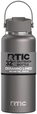 RTIC 32oz Outback Water Bottle, Ceramic Lined, Graphite