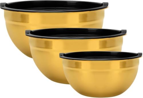 Snailhouse Mixing Bowls, 3 Pack 3.5/2/1 Quart Stainless Steel Large