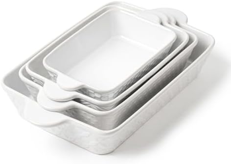FOBENTA Casserole Dishes for Oven - Ceramic Bakeware Sets of 4