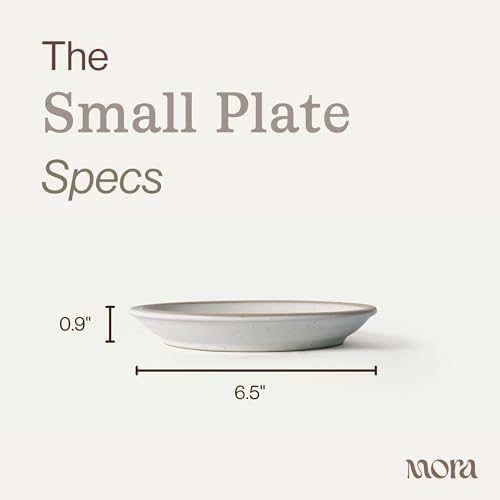 MORA Small Plates Set of 4, 6.5 inch Ceramic Pottery Dessert Plates