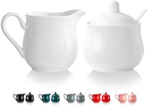 12 OZ Ceramic Sugar and Creamer Set (White)