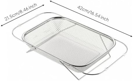Expandable Mesh Basket with Frame Rust-Resistant over-Sink Colander